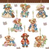 8Pcs DIY Bear Double Sided Special Shaped Diamond Painting Keychains