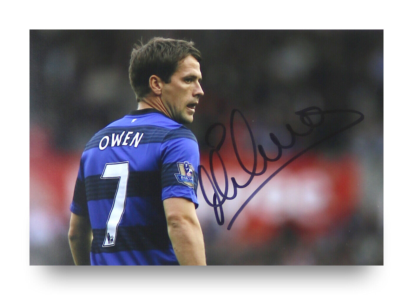 Michael Owen Signed 6x4 Photo Poster painting Liverpool England Manchester United Autograph +COA