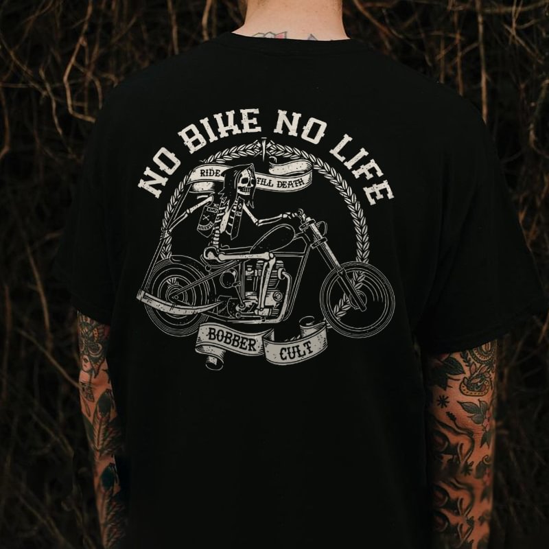 NO BIKE NO LIFE Printed loose T-shirt designer -  UPRANDY