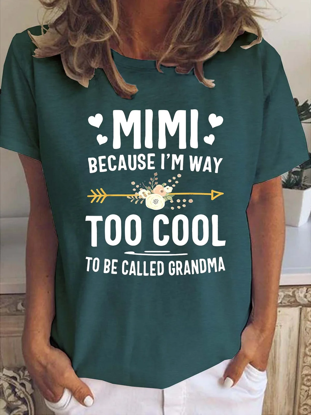 Mimi Because I'M Way Too Cool To Be Called Grandma T-Shirt