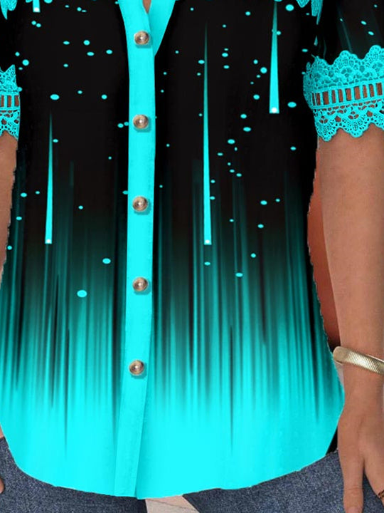 Women Half Sleeve V-neck Solid Color Dress