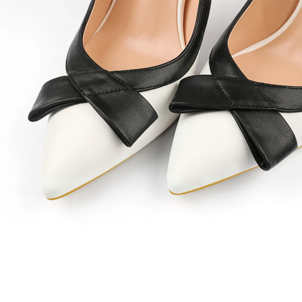 100mm Bow Fashion High Heels Sexy Prom Mixed Color Stiletto Heels Matte-vocosishoes