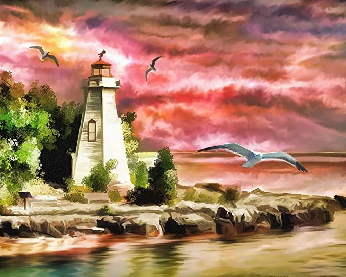 

Big Lighthouse – Paint By Numbers - 40*50CM, 501 Original