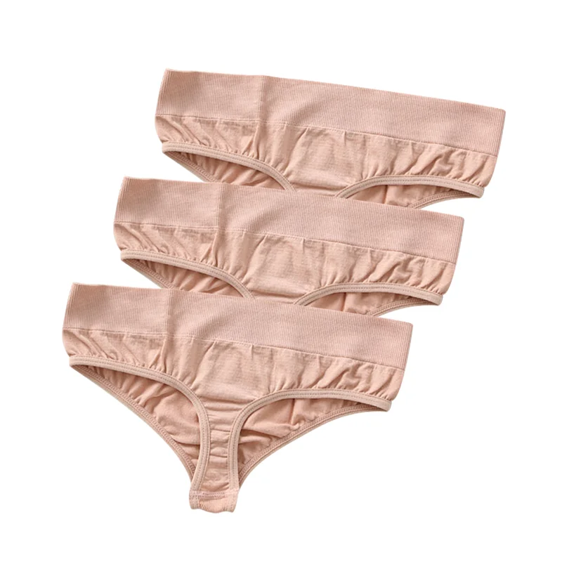Billionm 3 PCS Briefs Set Sexy G-String Panties Women Soild Triangle Underpants Low Waist Intimate Thongs Underwear Suit