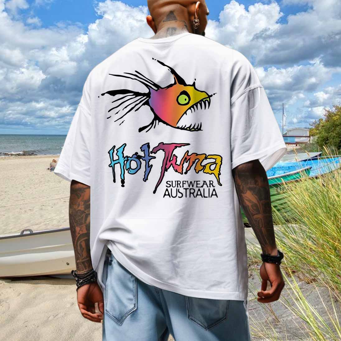 Unisex Hot Tuna Australia Surf Poster Beach Loose Short Sleeve Oversized T-Shirt / [blueesa] /