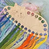 【Wholesale Discount】Wooden Carved Cross Stitch Thread Board Embroidery Thread Plate (Racoon)