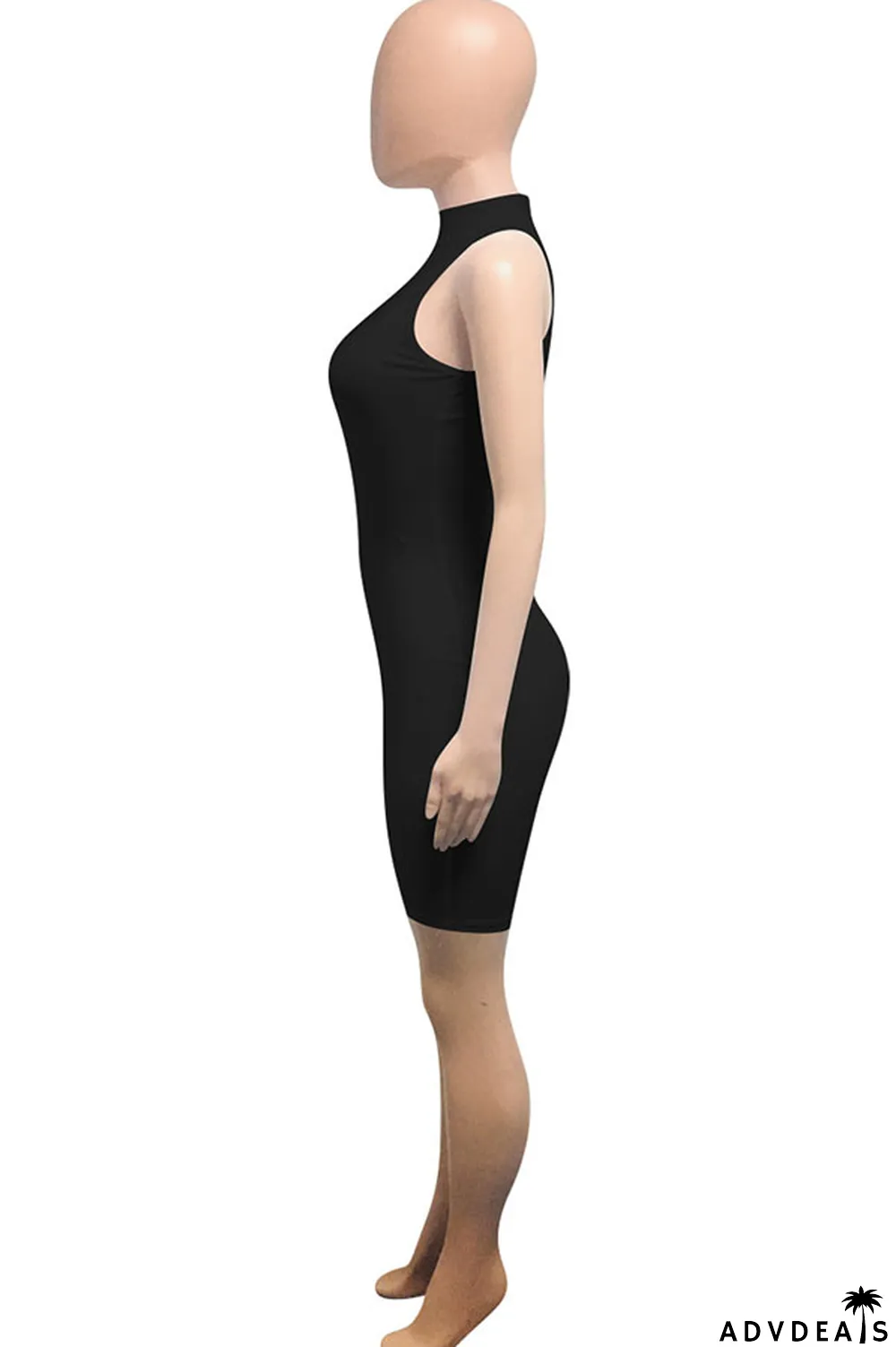 Grey Fashion street Solid Milk. Sleeveless O Neck Jumpsuits