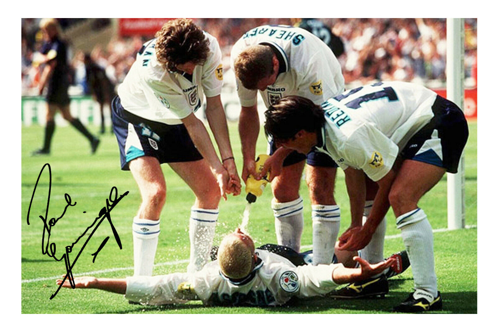 Paul 'Gazza' Gascoigne Signed Autograph Photo Poster painting Print England Football