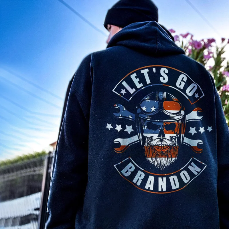 Let's Go Brandon Skull Men's Hoodie -  