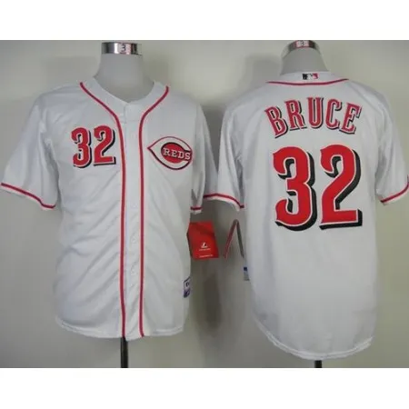 Reds #32 Jay Bruce White Cool Base Stitched MLB Jersey