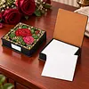 PU 5D Pearl Diamond Painting Kit Note Box DIY Diamond Art Notepad Box with 160 Sheets of Paper (Flower)