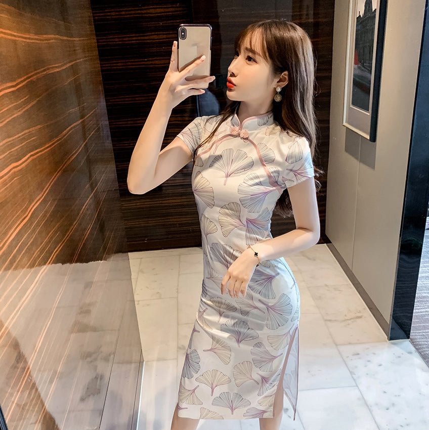 Sexy Slim Fit Slimming Modified Mid-length Cheongsam Dress