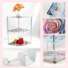 Plateau de rangement de fleurs en acrylique &agrave; 3 niveaux-bo&icirc;te de rangement de bricolage
