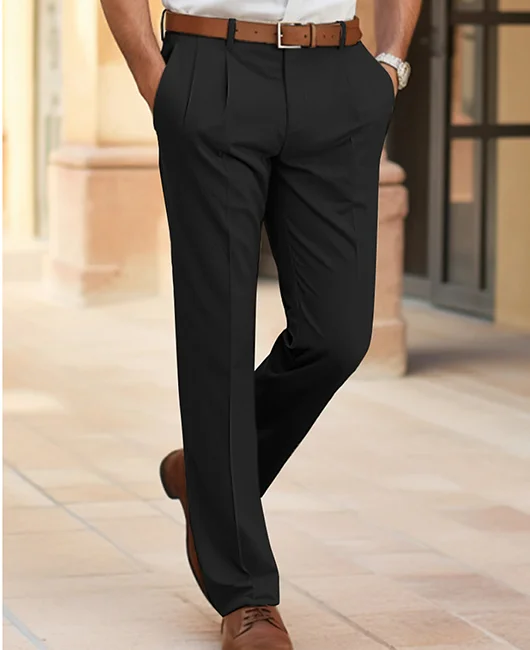 Casual Business Solid Slant Pocket Suit Pants 