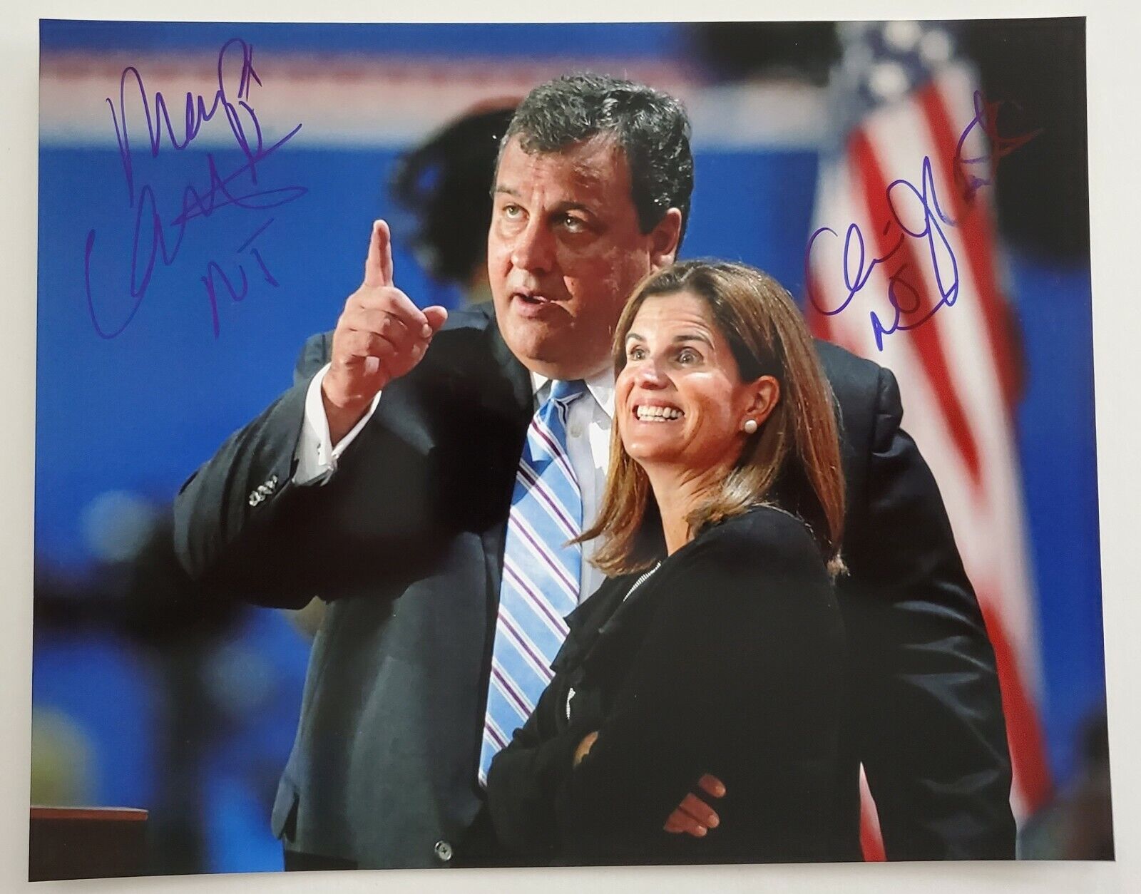 Chris & Mary Pat Christie Signed 8x10 Photo Poster painting 2024 Presidential Candidate? RAD