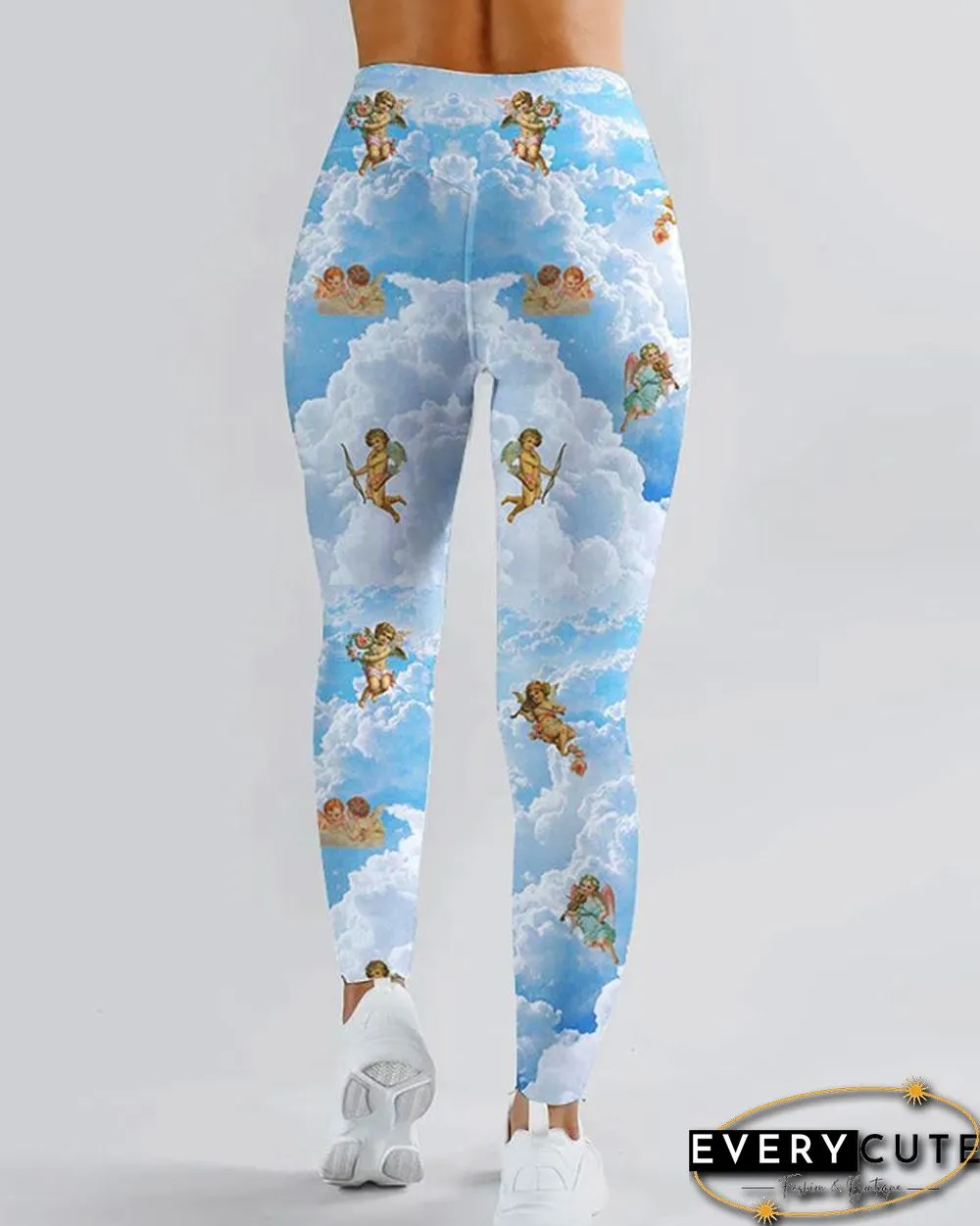 Print High Waist Slim Fit Pants P14157