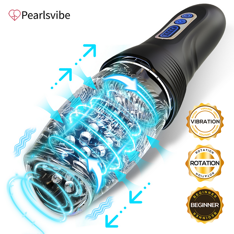 pearlsvibe -  Pearlsvibe 3.0 Version Male Rose Thrusting Rotating And Vibrating Oral Sex Masturbation Cup