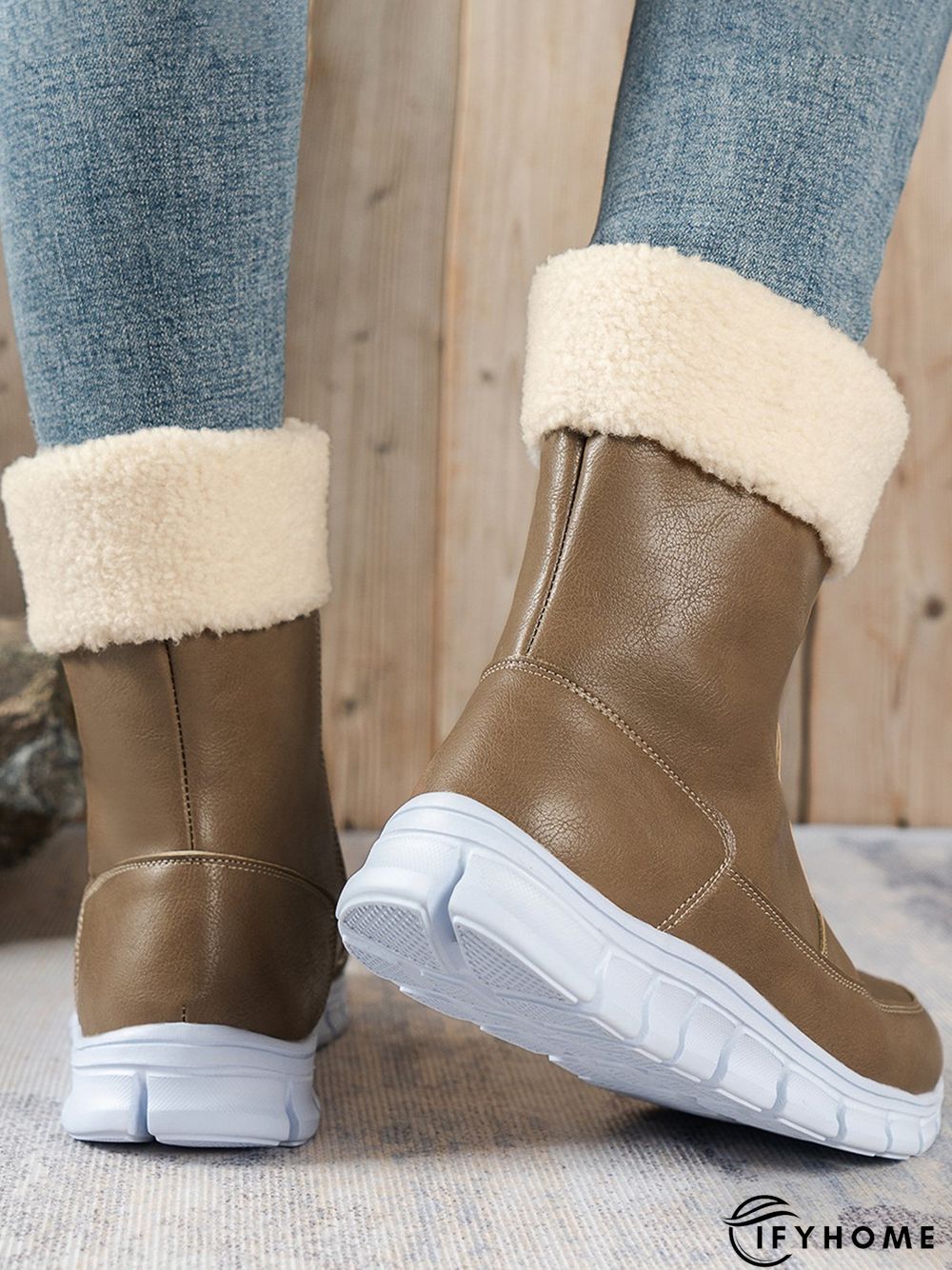 Warm Comfort Lightweight Soft Sole Patchwork Zipper Snow Boots | IFYHOME