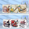 6Pcs Musical Instrument DIY Diamond Painting Greeting Card Set with Envelopes Crystal Painting Art Greeting Cards for Beginner Adult Holiday Gifts