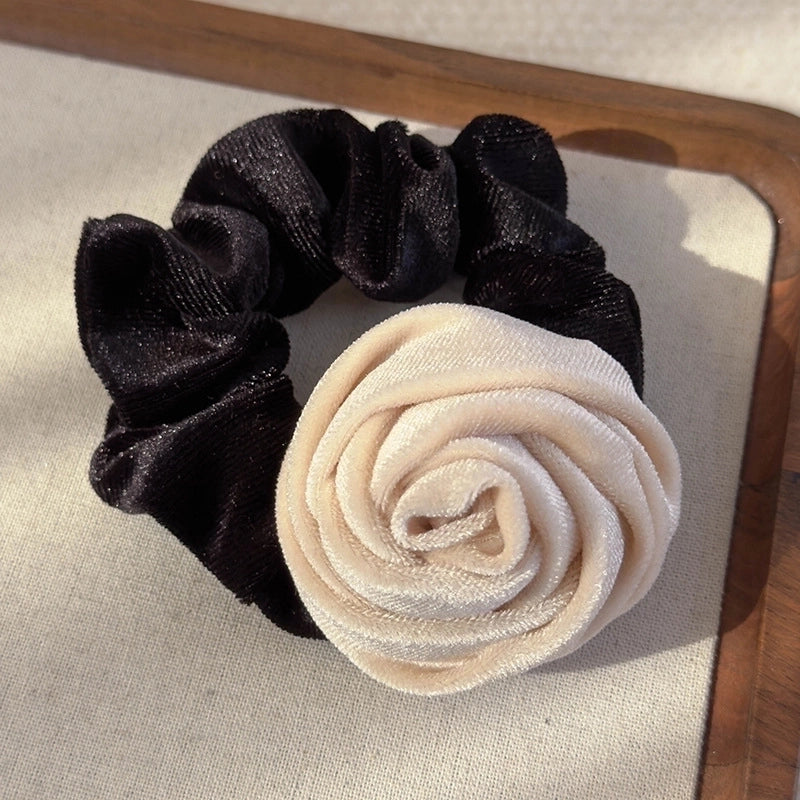 Elegant Romantic Artistic Women’s Rose Cloth Flannel Hair Tie