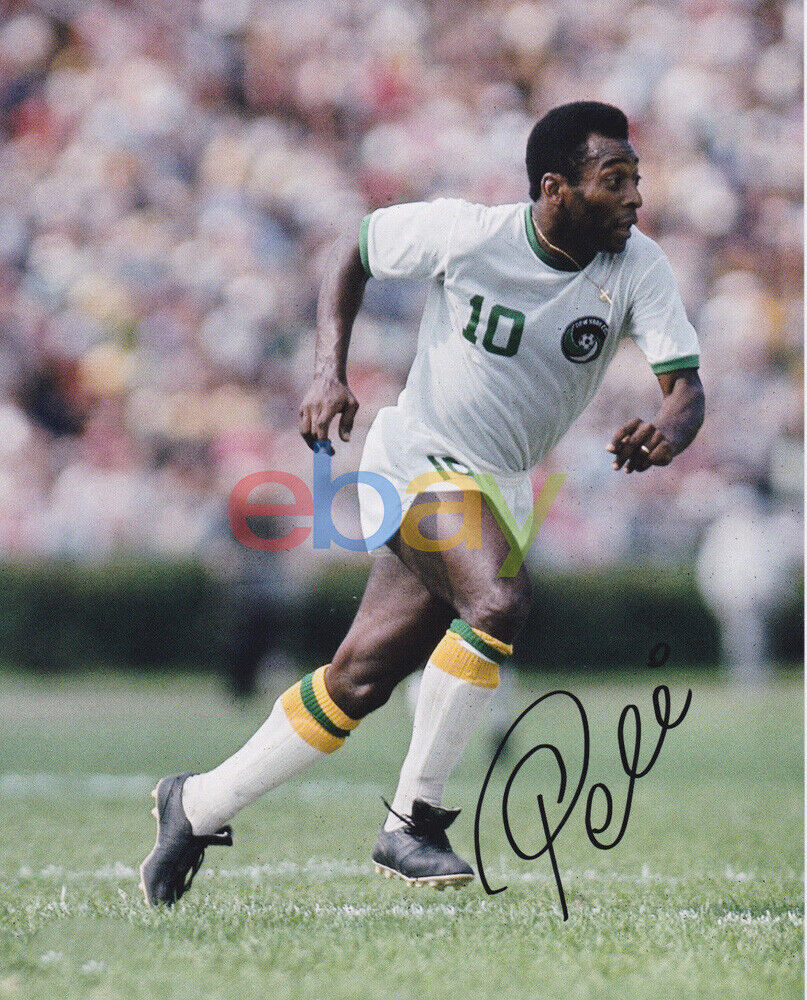 Pele Autographed 8x10 Soccer Cosmos Photo Poster painting reprint