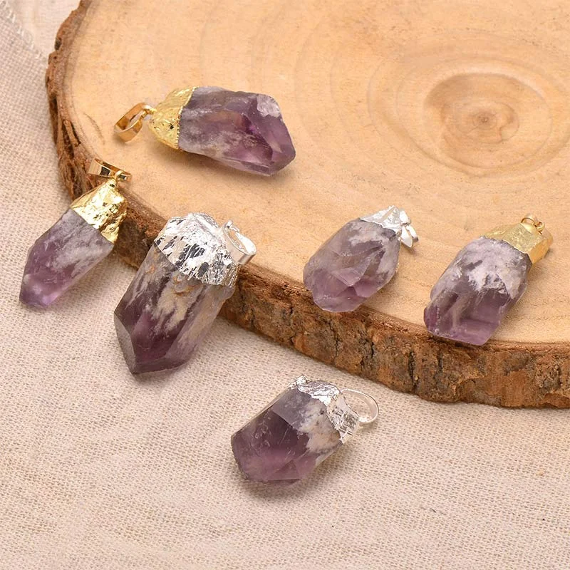 Natural Crystal Gemstone Citrine Amethyst Happiness Necklace