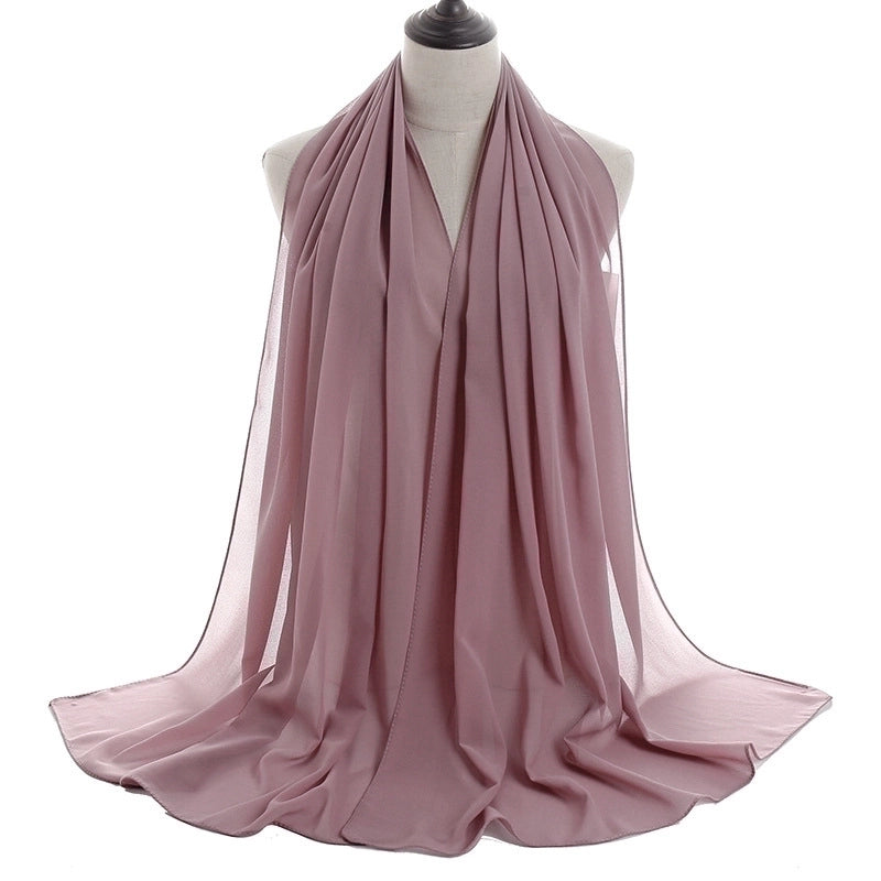 Women’s Minimalist Solid Color Chiffon Cotton Linen Scarves