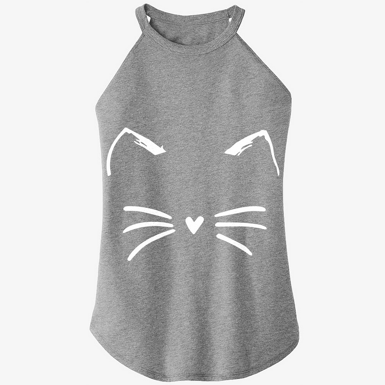 Cute Heart Shaped Nose Cat, Cat Rocker Tank Top