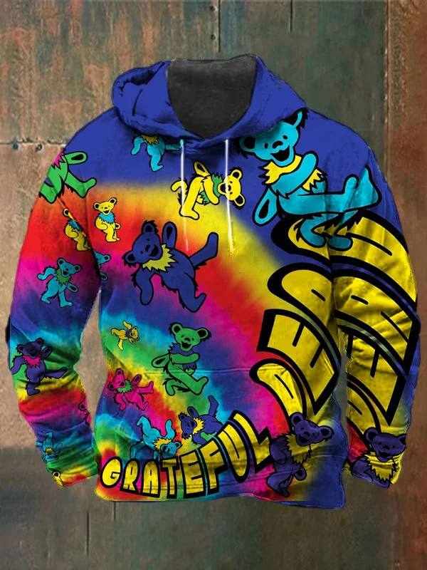 Unisex Bear Print Heavyweight Hoodies