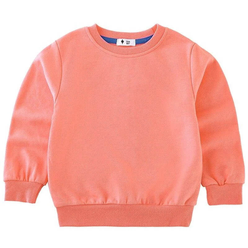 2-8T Toddler Kid Baby Boy Girl Spring Clothes Pullover Top Long Sleeve Sweatshirt Casual Plain Candy color Hoodies Sweet Outfit