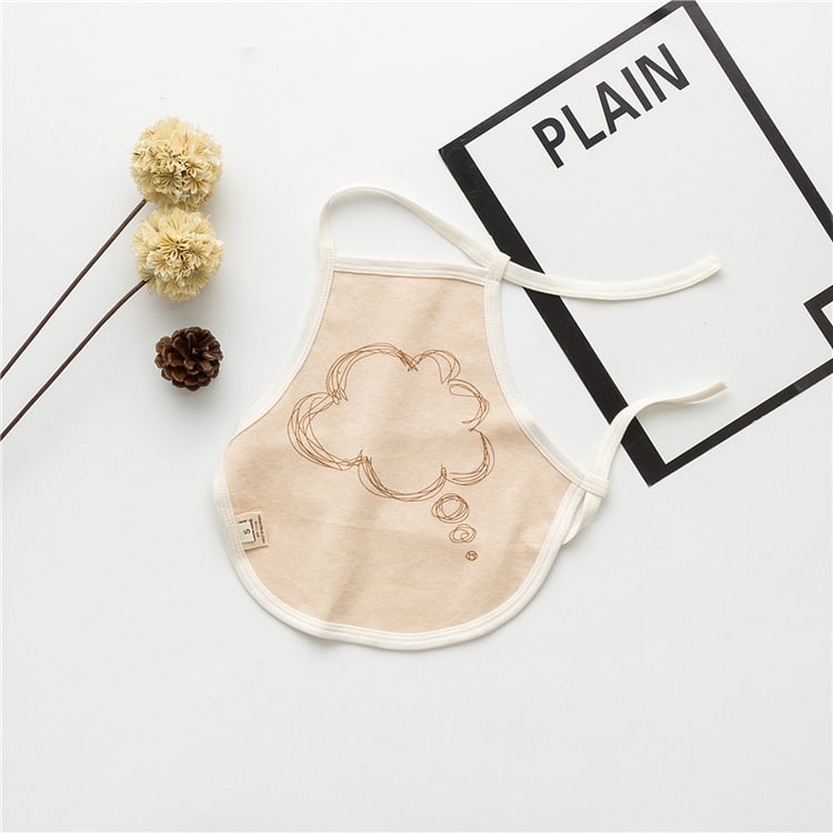 Baby Sun Flower Bird Cloud Cactus Print Bibs