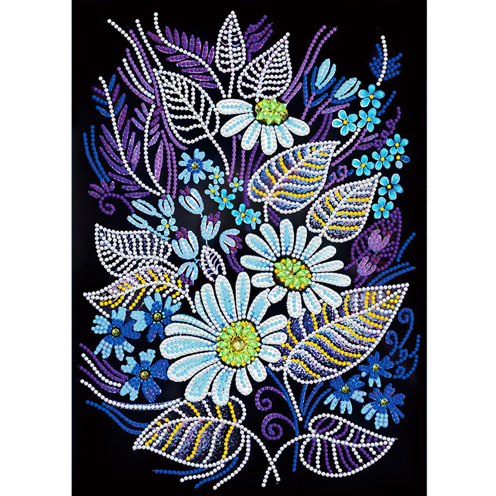 Flower Luminous 30x40cm(canvas) partial special shaped drill diamond painting