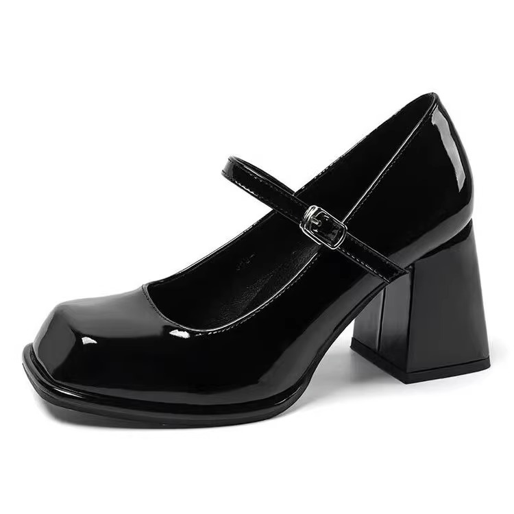 Guzpar popular women's shoes 2025 Spring and Autumn New fashion Single Shoes for Women Thick Bottom Thick Heel Square Head Small Leather Shoes