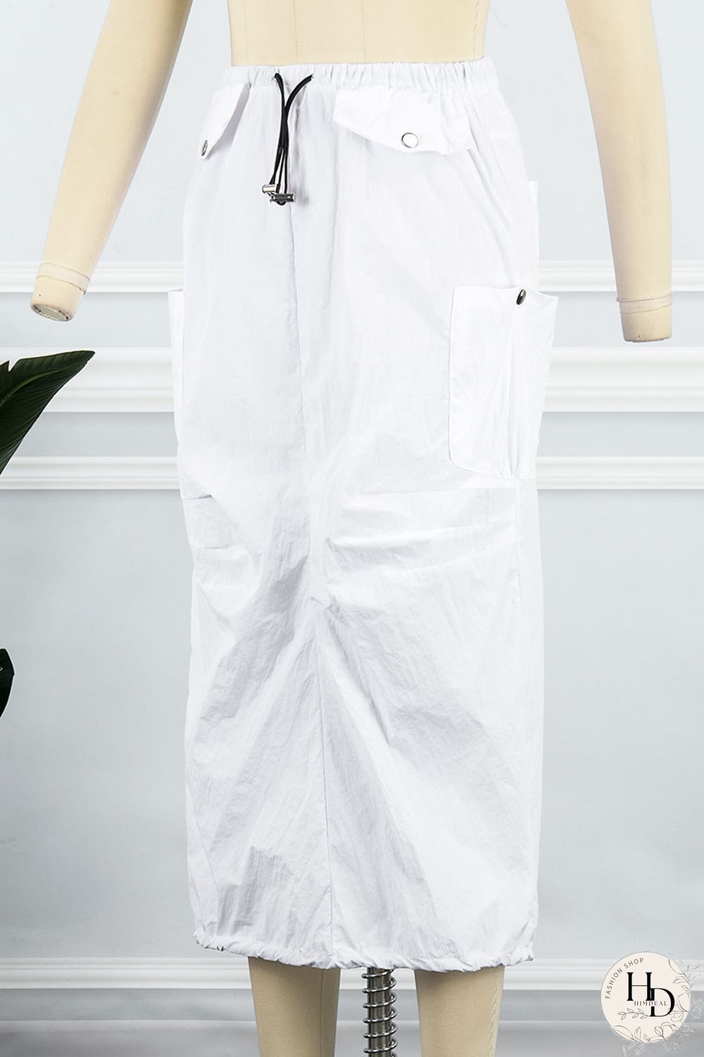 Black Casual Solid Patchwork Pocket High Waist Pencil Solid Color Bottoms