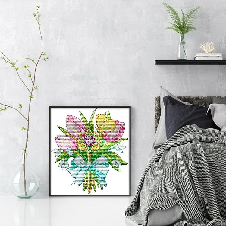 Joy Sunday』Flower - 14CT Stamped Eco-Friendly Cotton Thread