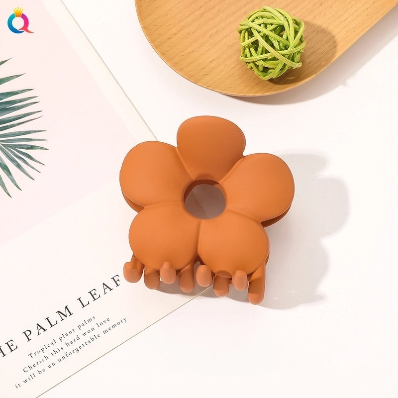 Frosted Candy Color Flower Shark Clip