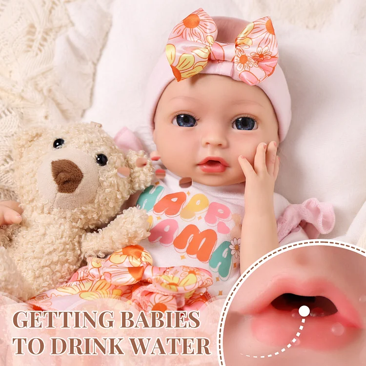 [Wet and Drink System]Babeside Terry 12"/16" Realistic Silicone Smiling Baby Little Infant Girl
