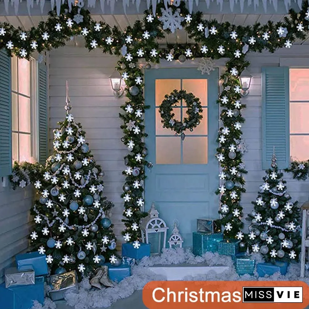 Battery Operated Snowflake Fairy String Lights For Indoor Outdoor Home Bedroom Patio Room