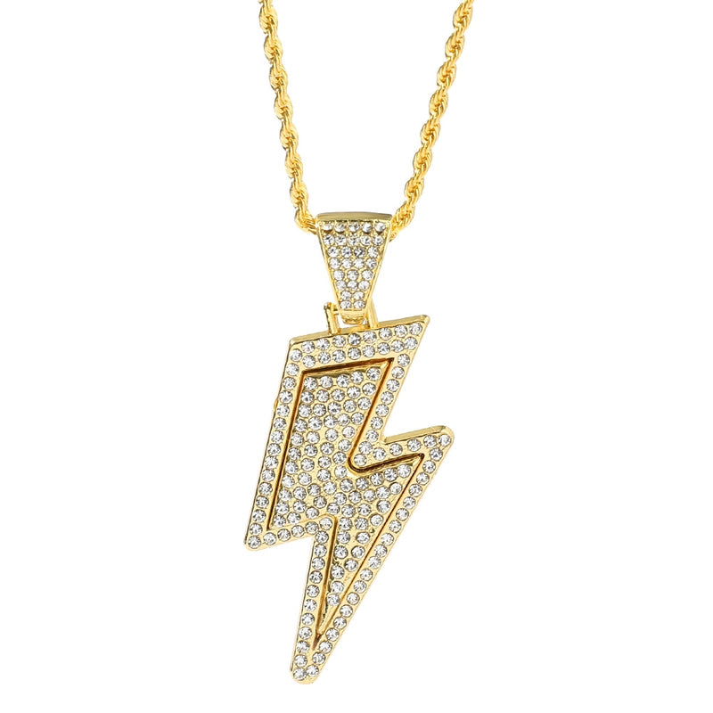 Hip-Hop Minimalist Lightning Alloy Pendant Necklace