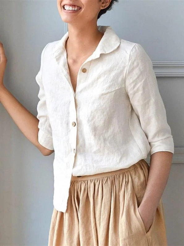 Casual cotton and linen top