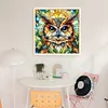 Glass Painting-Owl-11CT Stamped Cross Stitch 40*40cm/15.75*15.75in tapestrymarket