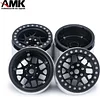 AMK 4Pcs 64.5 * 45mm Aluminum Alloy 12mm Hex Hub 2.2 Beadlock Wheels Rims for 1/10 RC Crawler Axial RBX10 AXI03005 Upgrade Parts