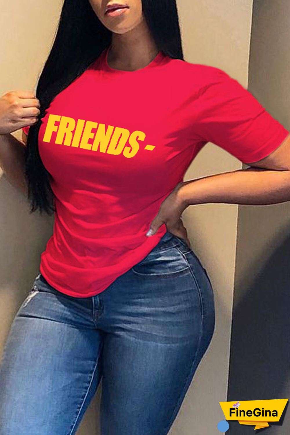 White Casual Street Print Patchwork Letter O Neck T-Shirts