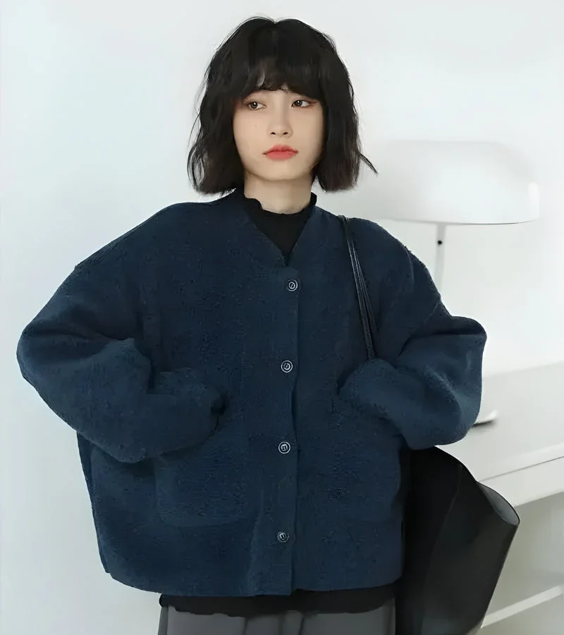 Brownm Academia Button Up Pockets Cardigan