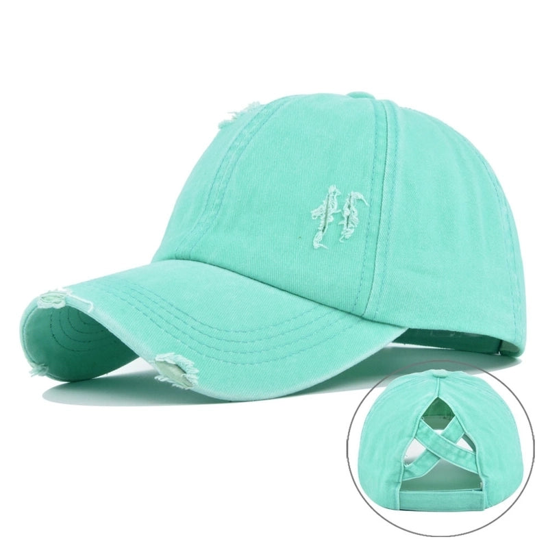 Horsetail Hole Baseball Cap Braids Do Old Baseball Cap Girls Hat Sunshade Cap Soft Top Retro Hat