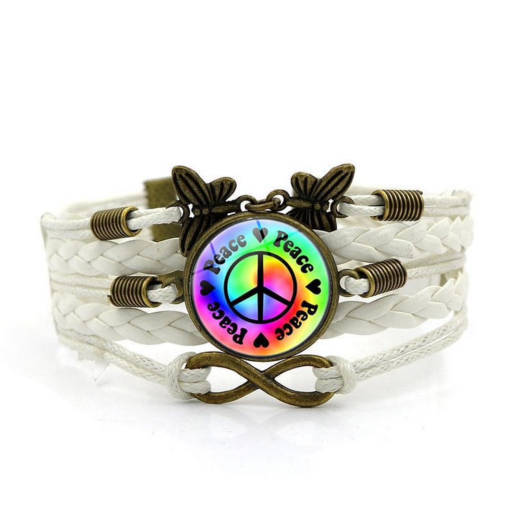 Comstylish Colorful Peacetime Logo Jewel Bracelet