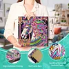 Mandala color&eacute; en forme de cheval licorne sp&eacute;ciale en forme de 5D bricolage, diamants partiels dots, kits d&rsquo;art en pierres pr&eacute;cieuses avec cadre, pein