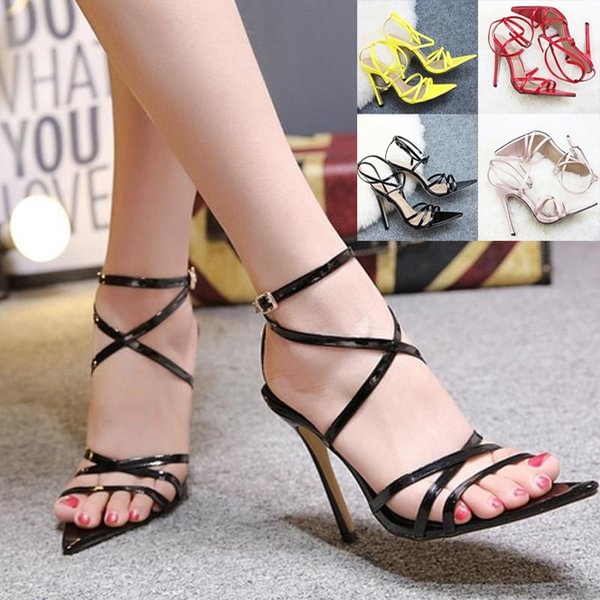 TeeYours Summer Fashion Women Fashion Ankle Strap High Heel Sandals Solid Color Open Toe Buckle Sandal Shoes Casual Dress Sandals Pumps Plus Size - Shop Trendy Women's Fashion | TeeYours