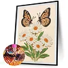 Diamond Painting-DIY Sparkling Special Shaped Pearl Drill Daisies and Butterfly(30x40cm)