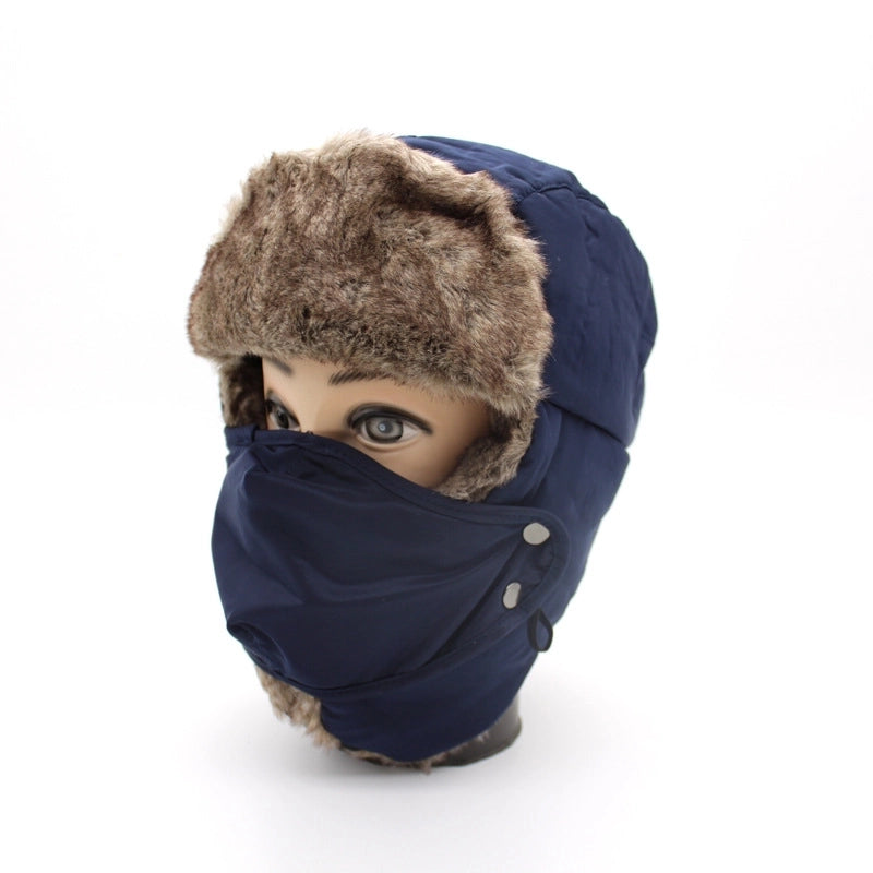 Winter Warm Lei Feng Hat Men's And Women's Outdoor Cycling Windproof Ear Protection Hat Northeast Ski Fleece-lined Thickened Cold-proof Hat